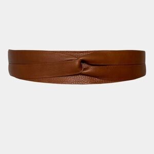 ADA Collection Leather Midi Wrap Belt in Whiskey NWOT